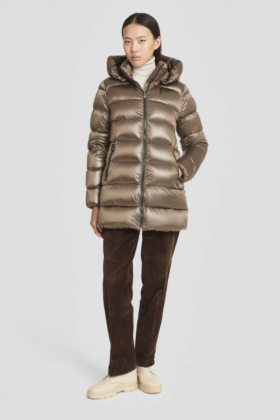 ciesse-piumini-daunenjacke-braun-mittellang-dwr image 1
