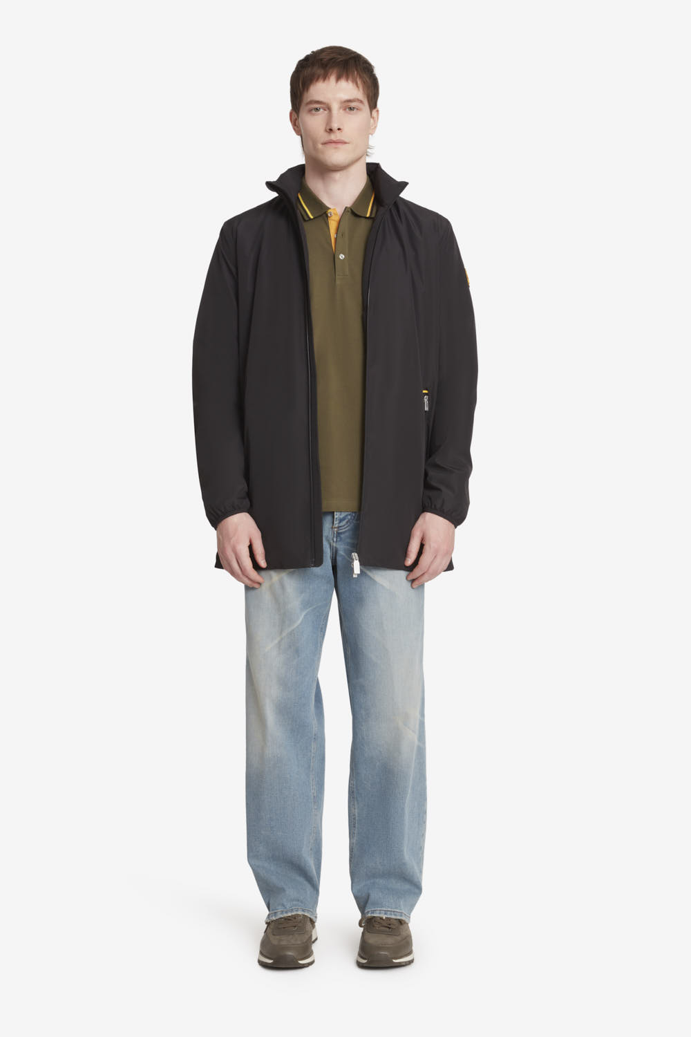 ciesse-roxy-bergangsjacke-herren-schwarz-lang-mit-kapuze image 1