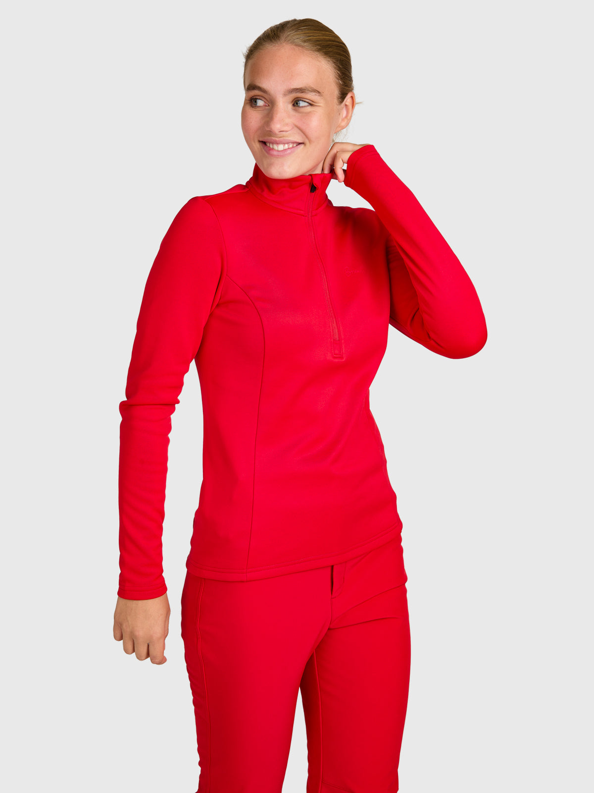 brunotti-heronne-damen-fleece-true-red-halbzip image 3
