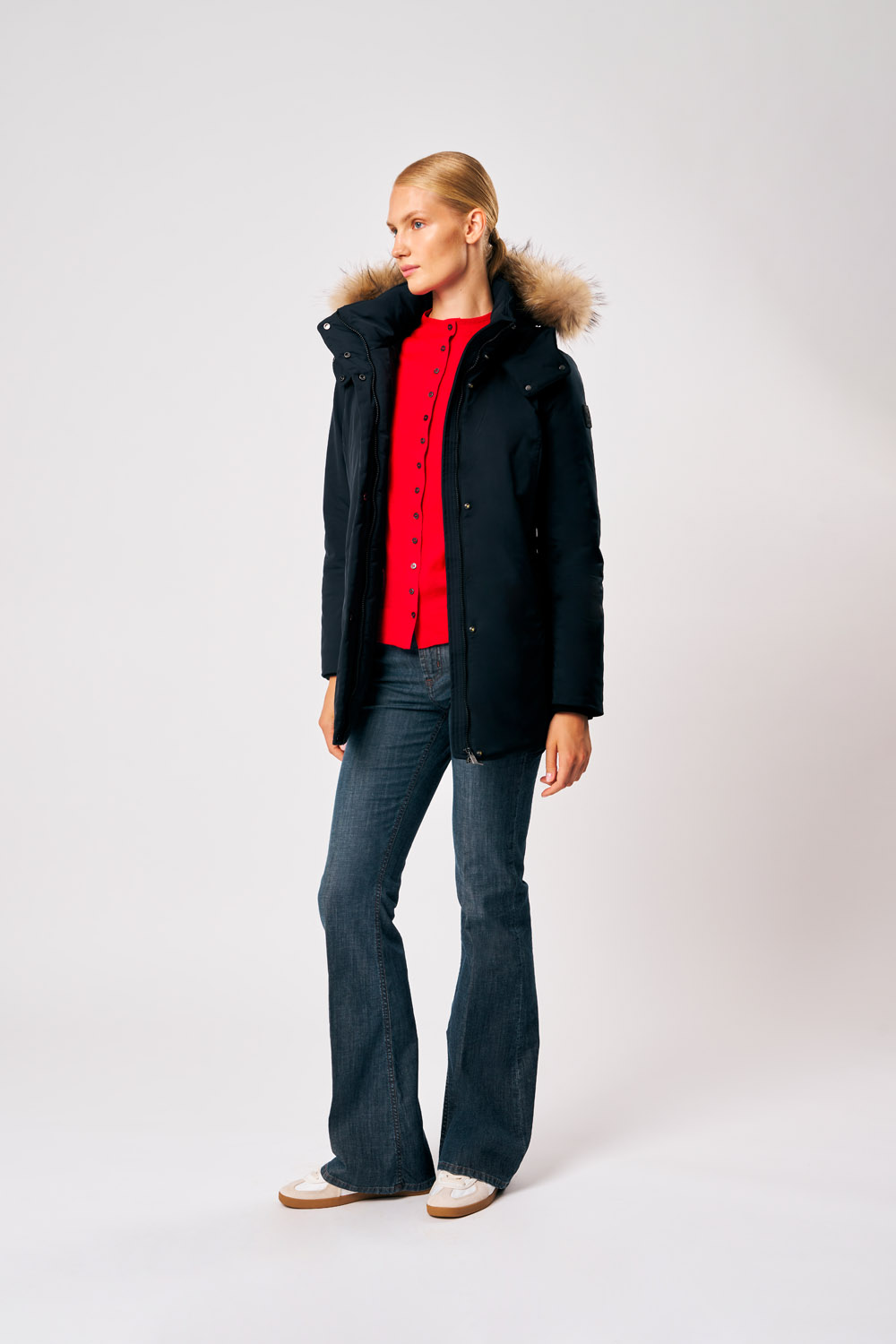 ciesse-luana-parka-damen-schwarz-mit-kapuze-fell image 2