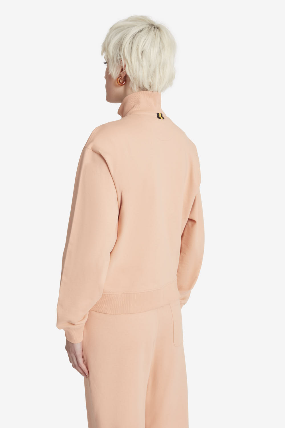 ciesse-raquel-sweatjacke-rosa-baumwolle-damen-stehkragen image 4