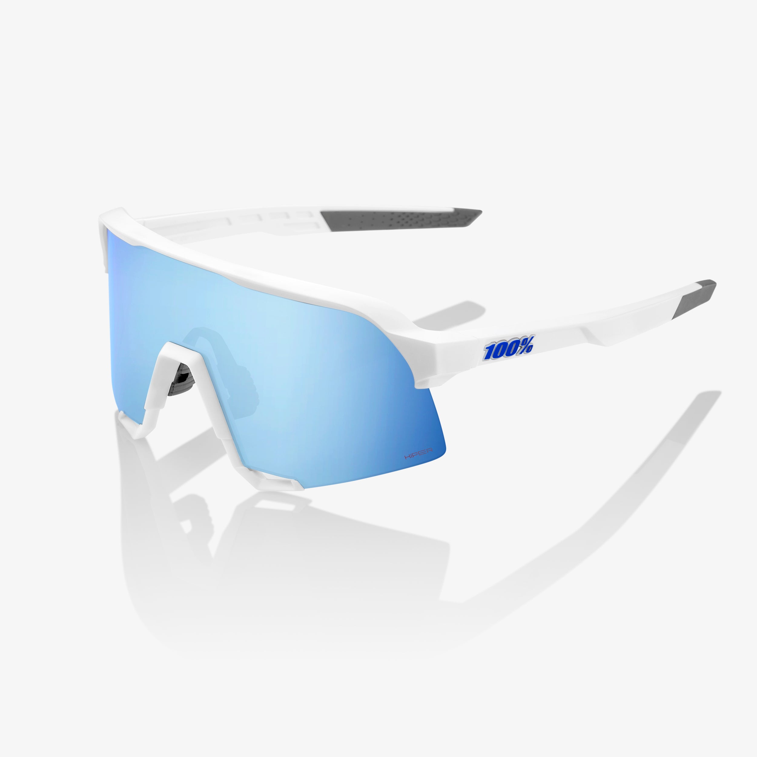 100-s3-sport-sonnenbrille-matte-white-hiper-blue-mirror image 1