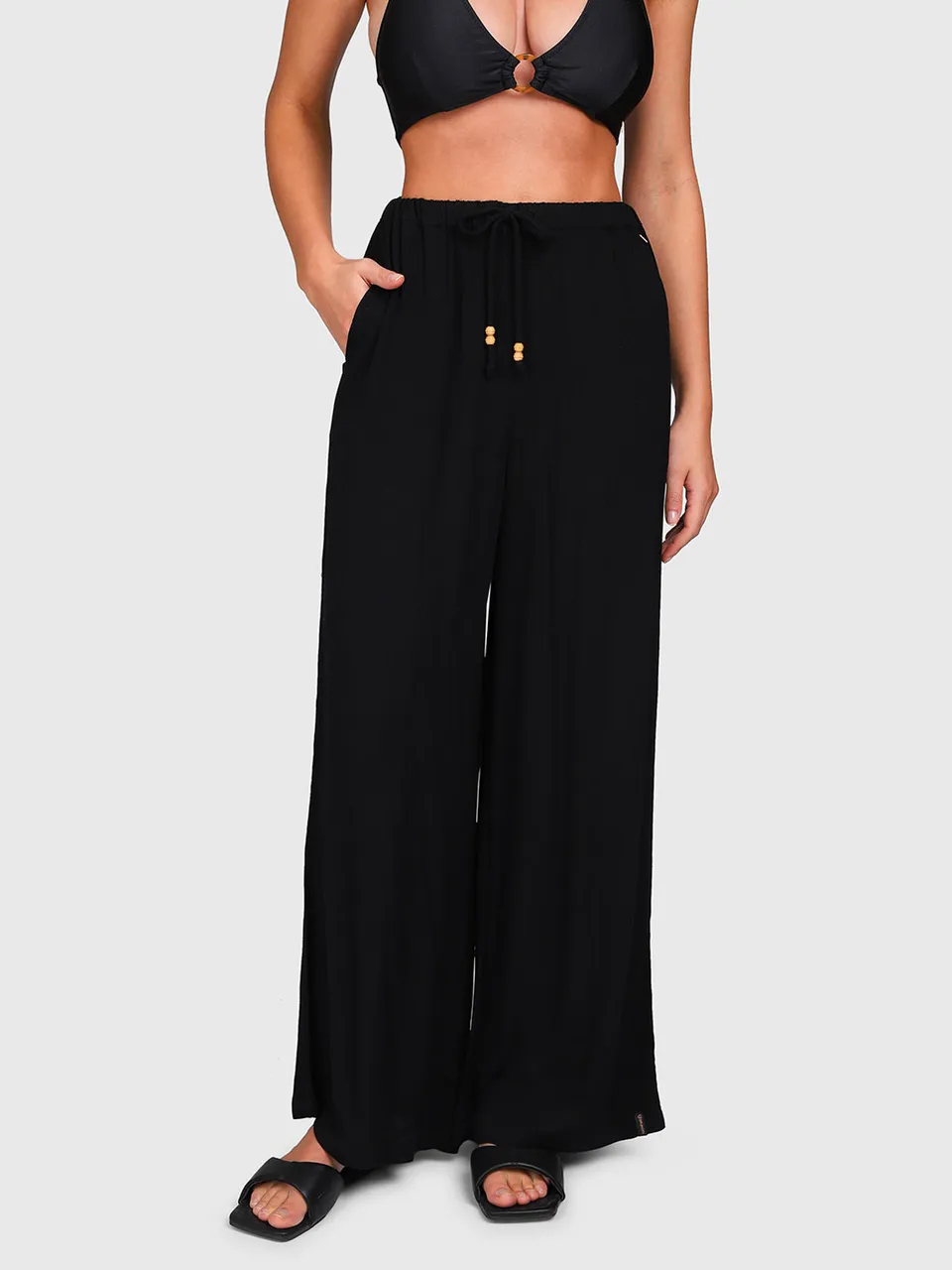 brunotti-pantella-hose-damen-sommerhose-schwarz-wide-leg image 1