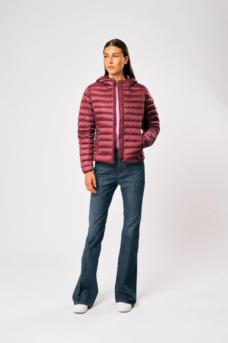 ciesse-aghata-2-0-daunenjacke-bordeaux-damen-mit-kapuze image 1