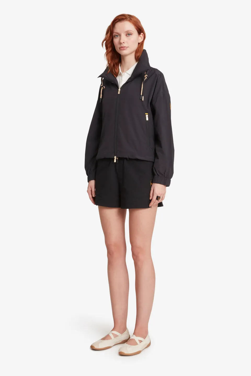 ciesse-lana-leichte-jacke-damen-schwarz-kurz-mit-kapuze image 1