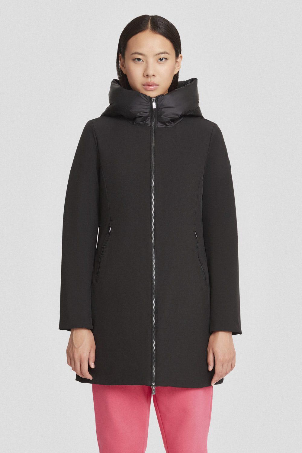 ciesse-winterjacke-softshell-daunen-schwarz-lang-slim image 2