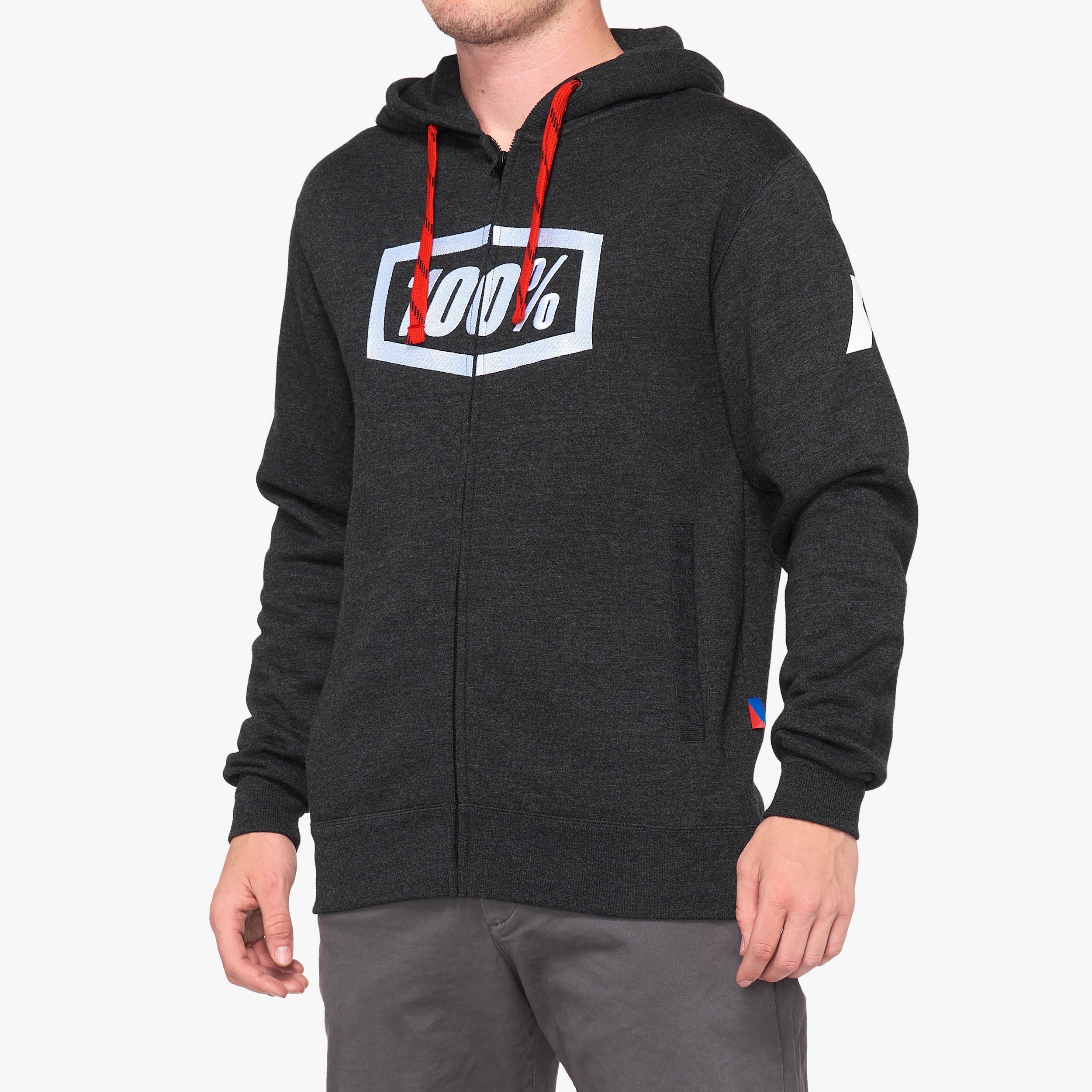 100-syndicate-zip-hoodie-fleece-kapuzenjacke-schwarz-baumwolle image 1