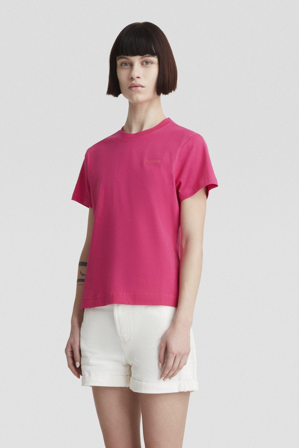 ciesse-t-shirt-fuchsia-rundhals-baumwolle-logo image 2
